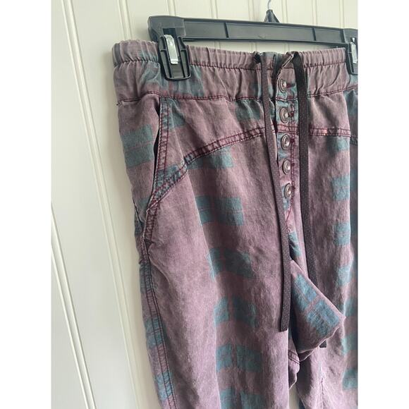 Anthropologie Joggers Women's Small Jacquie Plum Button Fly Pants, Boho Edgy - Picture 4 of 7